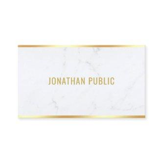White Marble Gold Text Professional Modern Elegant
