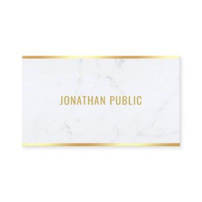 White Marble Gold Text Professional Modern Elegant