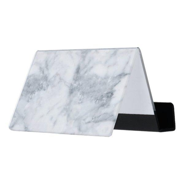 White Marble Look Desk  Holder