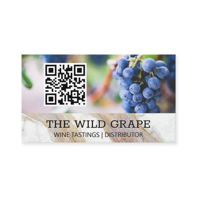 White Marble Texture | Wine Grapes | QR Code