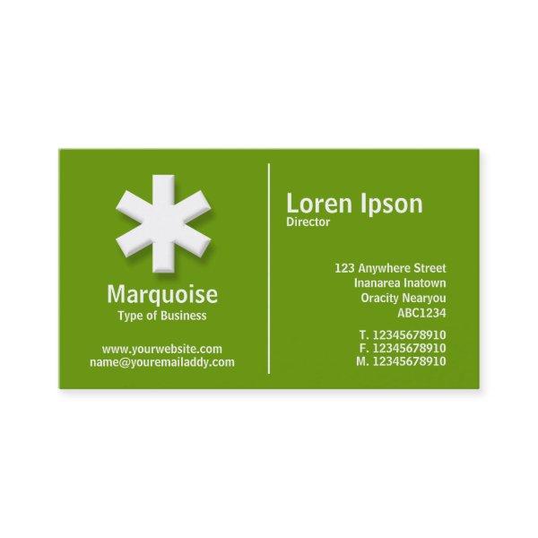 White Middle Rule Asterisk - Green (669900)