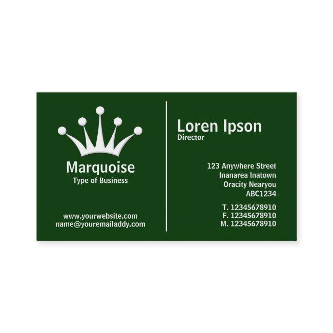 White Middle Rule (Crown) - Dark Green (003300)