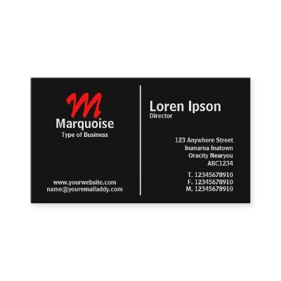 White Middle Rule Monogram - Black