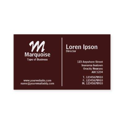 White Middle Rule Monogram - Dark Brown