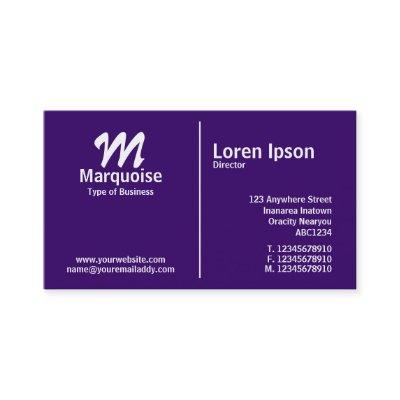 White Middle Rule Monogram - Dark Violet