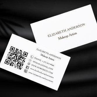 White minimalist Qr code social media premium