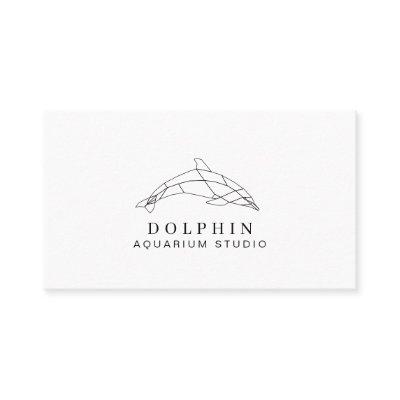 White Modern Low Poly Dolphin