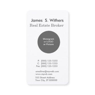 White Modern Minimal  Round Logo Professional