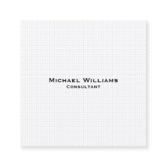 White Modern Trendy Checks Minimalist Professional Square