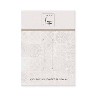 WHITE MOROCCAN TILE TEXTURE HAIR CLIP DISPLAY CARD