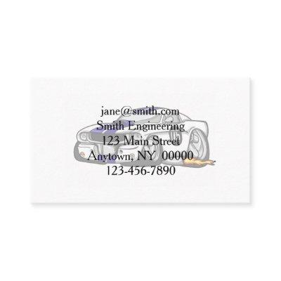 White muscle car cartoon - Choose background color