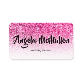 White Ombre Hot Pink Glitter Bokeh Photo