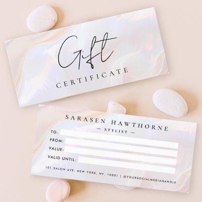 White Opal Stone Shell Background Gift Certificate
