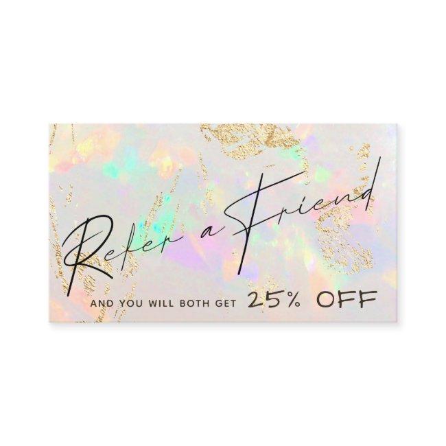 white opal texture refer referral card