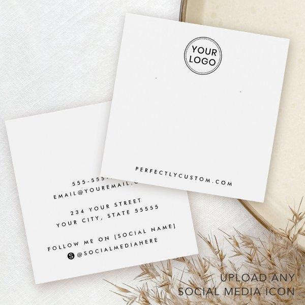 White or custom color logo earring display card