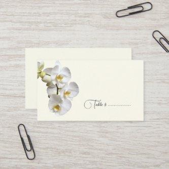 White Orchid Wedding Escort Place Cards Bulk