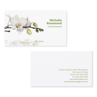 White Orchid with Reflection on Water