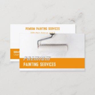 White Paint Roller Paint Services Orange Strip