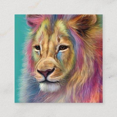 White Paper HD Animated HyperRealistic Lion Square