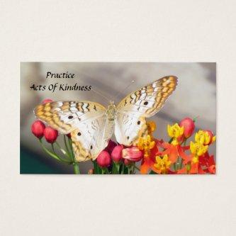 White Peacock Butterfly Acts of Kindness Cards
