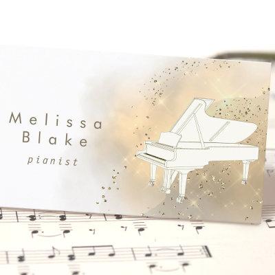 white piano golden dust