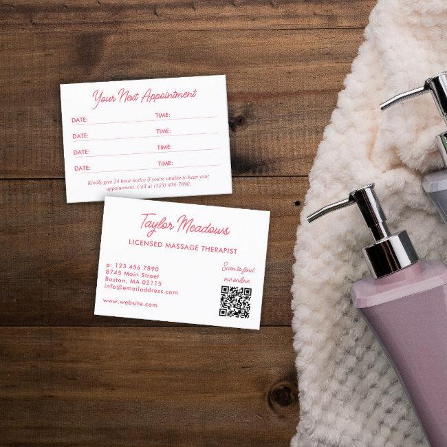 White Pink Practical QR Code Multi Appointment