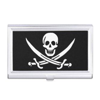 White, Pirate Flag Calico Jack, Skull & Cutlass   Case