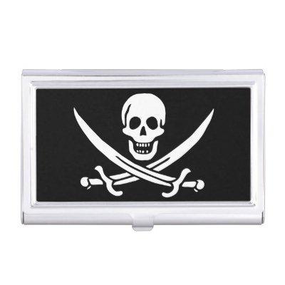 White, Pirate Flag Calico Jack, Skull & Cutlass   Case