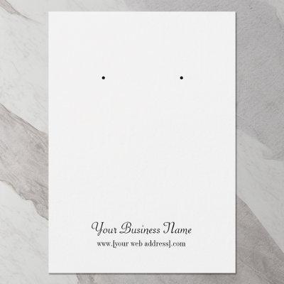 White Plain Simple Custom Earring Card