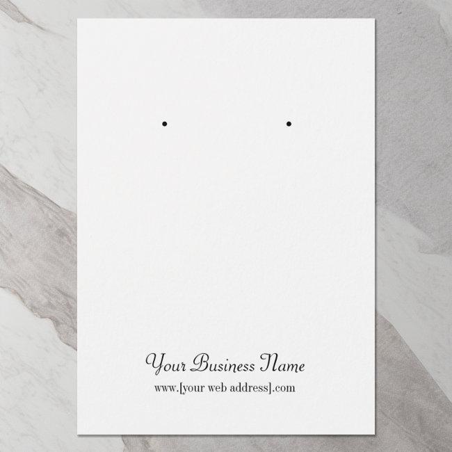 White Plain Simple Custom Earring Card