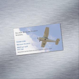 White Plane Flight School Instructor Pilot   Magnet