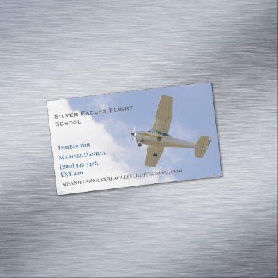 White Plane Flight School Instructor Pilot   Magnet