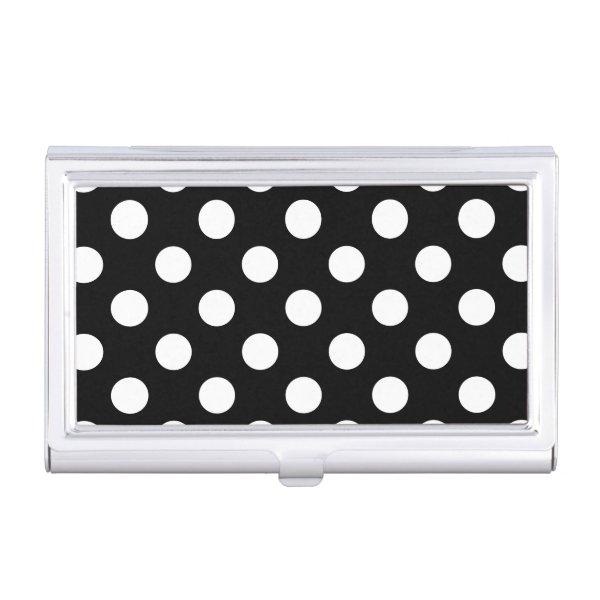 White polka dots on black  holder