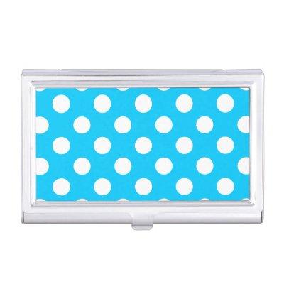 White polka dots on electric blue case for