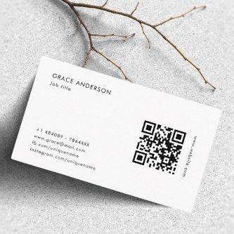 White QR Code Social Media Professional