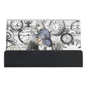 White Rabbit Alice in Wonderland Clocks Desk  Holder