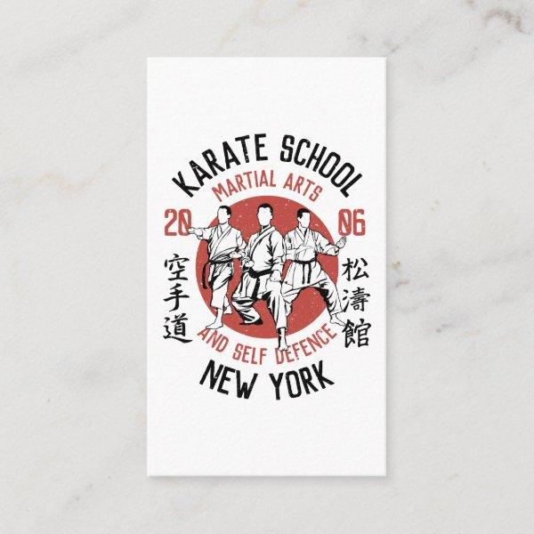 White red karate illustration martial arts lessons