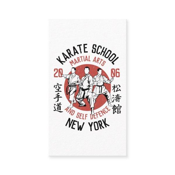 White red karate illustration martial arts lessons