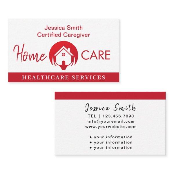 White & Red Professional Home Help Caregiver