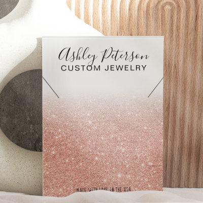 White rose gold glitter chic necklace display