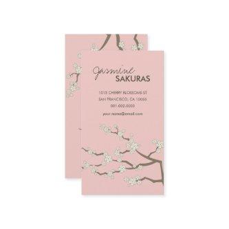 White Sakura Oriental Cherry Blossoms Elegant Chic