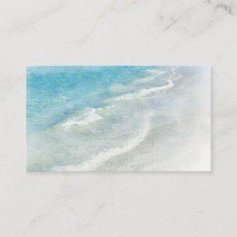 White Sand Beach Watercolor - Teal Aqua Turquoise