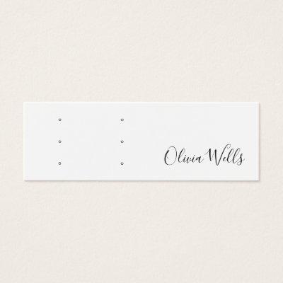 White Script Three Pair Stud Earring Holes