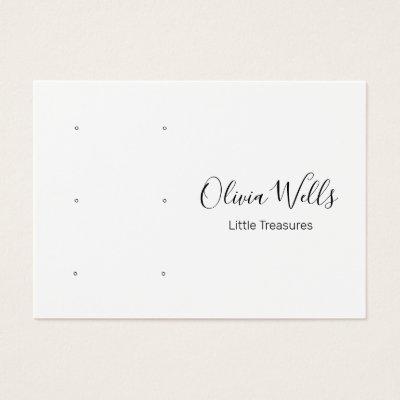 White Script Three Pair Stud Earring Holes