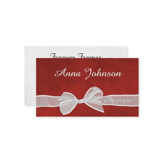 White Sheer Bow On Red