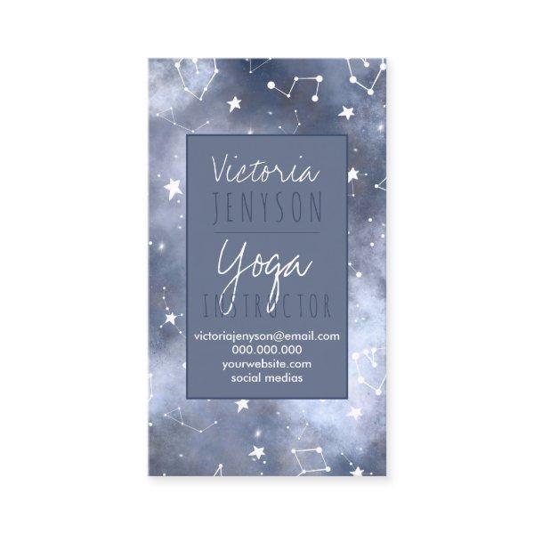 White stars constellation grey blue nebula yoga