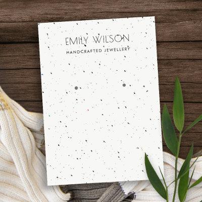 WHITE TERRAZZO TEXTURE KRAFT EARRING DISPLAY LOGO