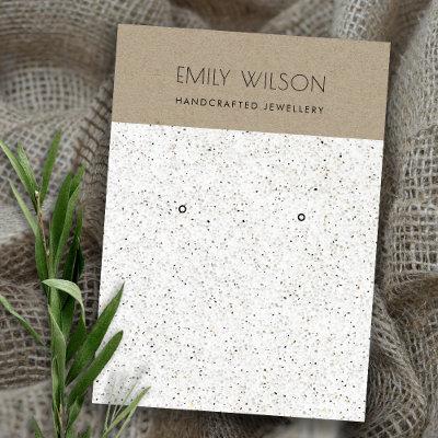 WHITE TERRAZZO TEXTURE KRAFT EARRING DISPLAY LOGO