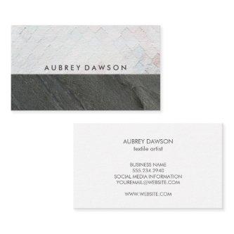 White Tile Grunge Pattern | Dark Slate Color Block