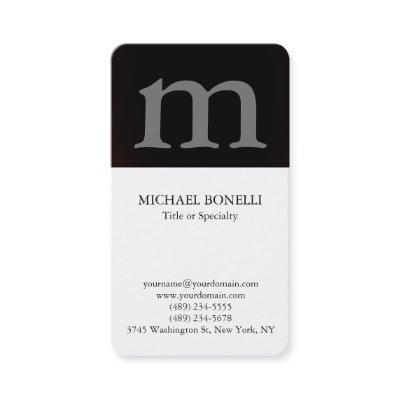 White trendy modern grey monogram